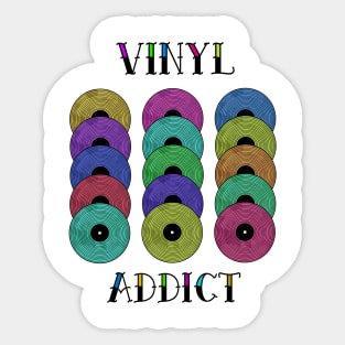 Retro Vinyl Addict Sticker